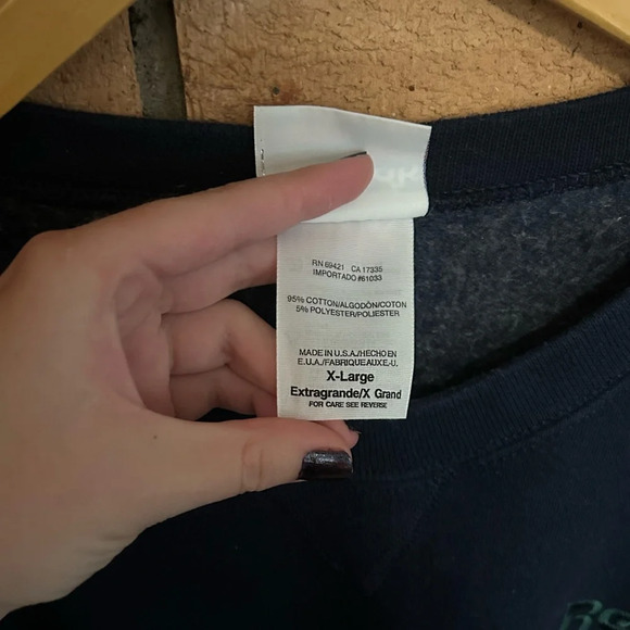 Vintage Reebok 90’s Pullover Crewneck Sweatshirt Blue Embroidered Logo Size XL - Picture 4 of 5